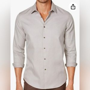 Tasso Elba Men's Dress Shirt Size XXL 18 - 18.5 Beige New